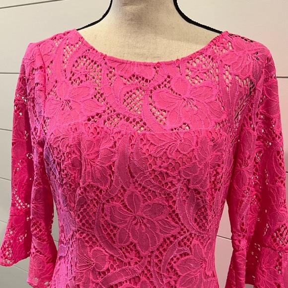 Lilly Pulitzer Allyson Pink Lace Dress - 6 - Picture 9 of 13